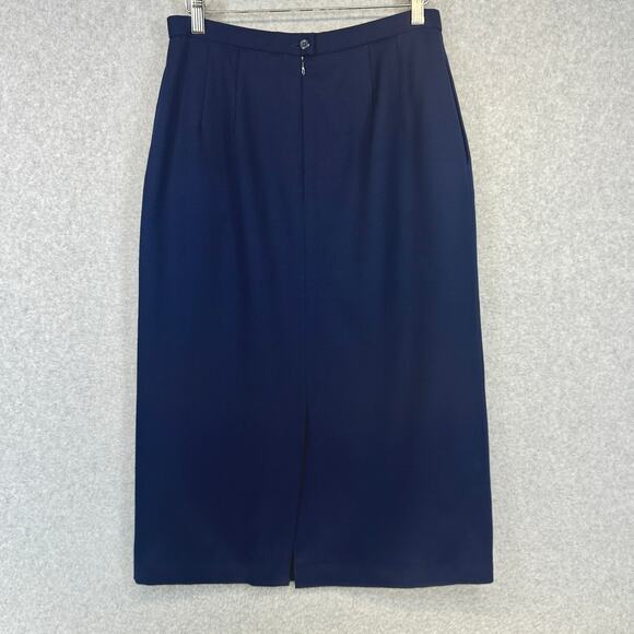 Vintage Pendleton Skirt Womens Size 10 Blue 100% Virgin Wool Straight Zipper - Picture 2 of 13